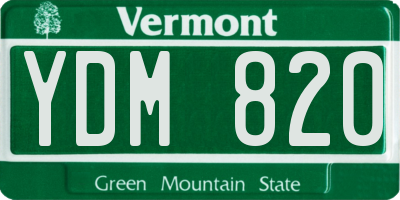VT license plate YDM820