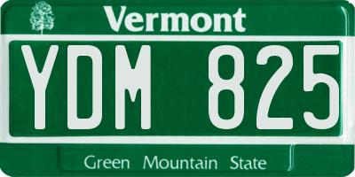 VT license plate YDM825