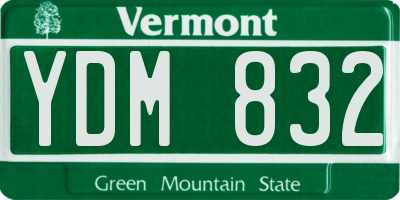 VT license plate YDM832