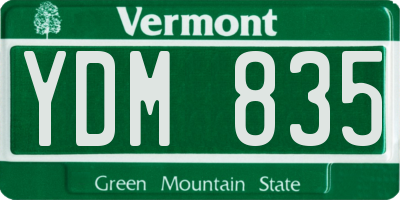 VT license plate YDM835