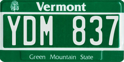 VT license plate YDM837