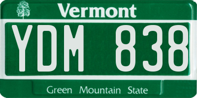 VT license plate YDM838