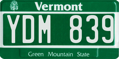 VT license plate YDM839