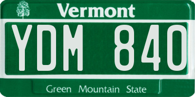 VT license plate YDM840