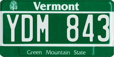 VT license plate YDM843