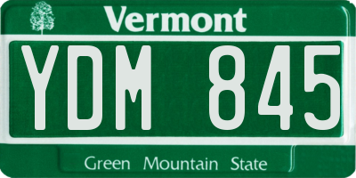 VT license plate YDM845
