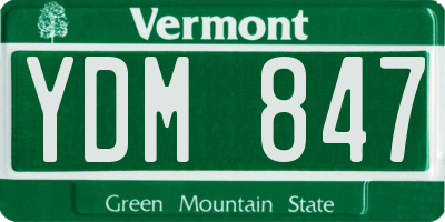 VT license plate YDM847