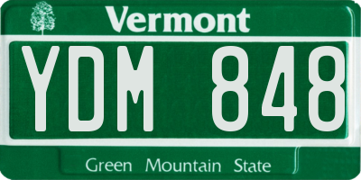 VT license plate YDM848