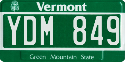 VT license plate YDM849