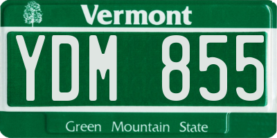 VT license plate YDM855