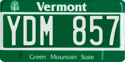 VT license plate YDM857