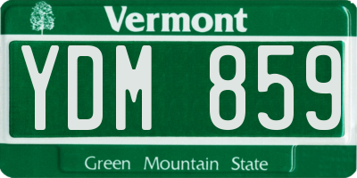 VT license plate YDM859