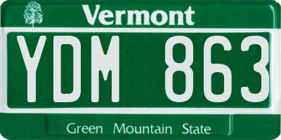 VT license plate YDM863