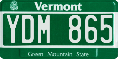 VT license plate YDM865