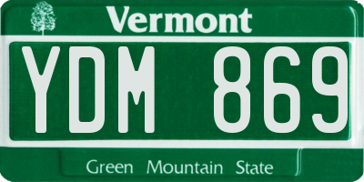 VT license plate YDM869