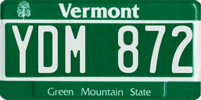 VT license plate YDM872