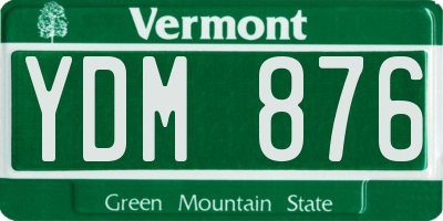 VT license plate YDM876