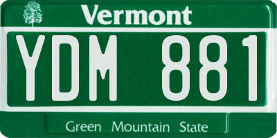 VT license plate YDM881