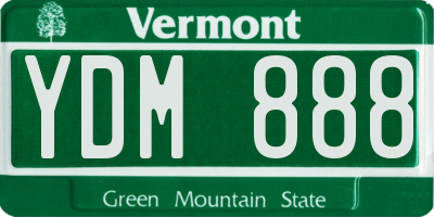 VT license plate YDM888