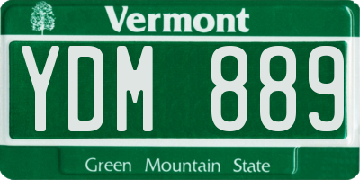VT license plate YDM889