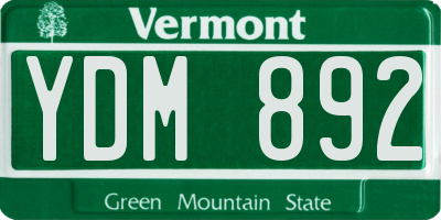 VT license plate YDM892