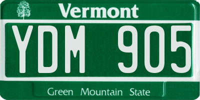 VT license plate YDM905