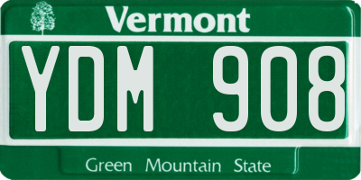 VT license plate YDM908