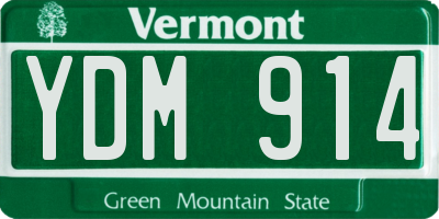 VT license plate YDM914