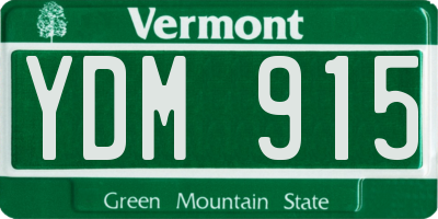 VT license plate YDM915
