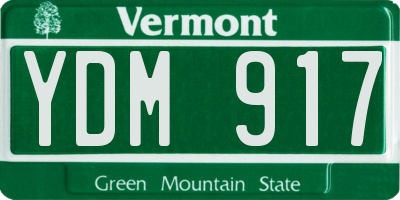 VT license plate YDM917