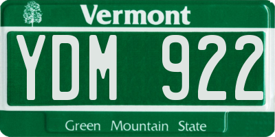 VT license plate YDM922