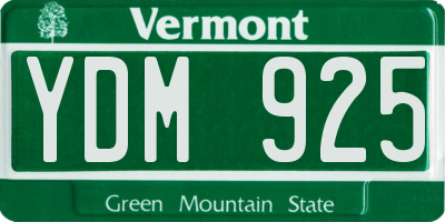 VT license plate YDM925