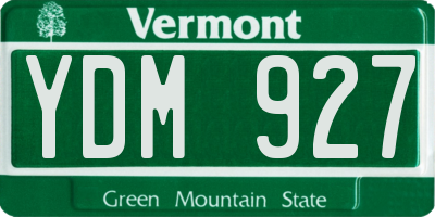 VT license plate YDM927