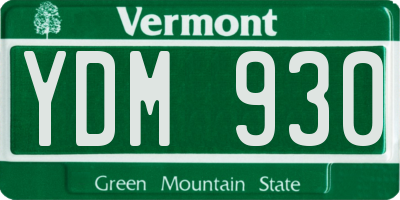 VT license plate YDM930
