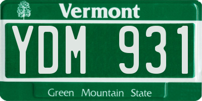 VT license plate YDM931