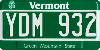 VT license plate YDM932