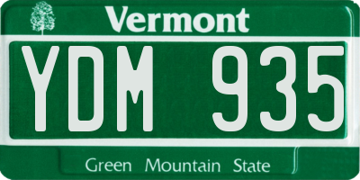 VT license plate YDM935