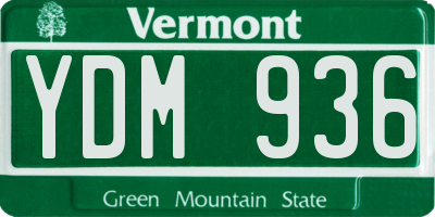VT license plate YDM936
