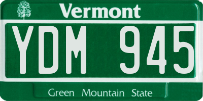 VT license plate YDM945