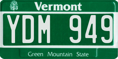 VT license plate YDM949