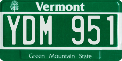 VT license plate YDM951