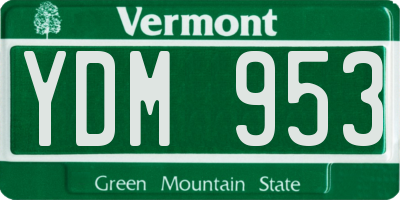 VT license plate YDM953