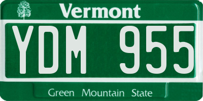 VT license plate YDM955
