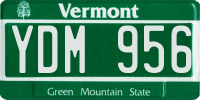 VT license plate YDM956