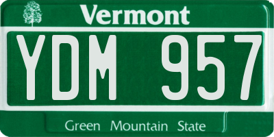 VT license plate YDM957
