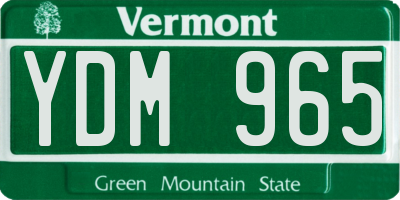 VT license plate YDM965