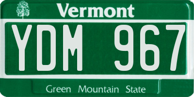 VT license plate YDM967