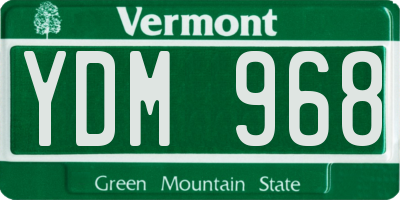 VT license plate YDM968