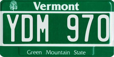 VT license plate YDM970