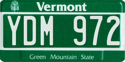 VT license plate YDM972